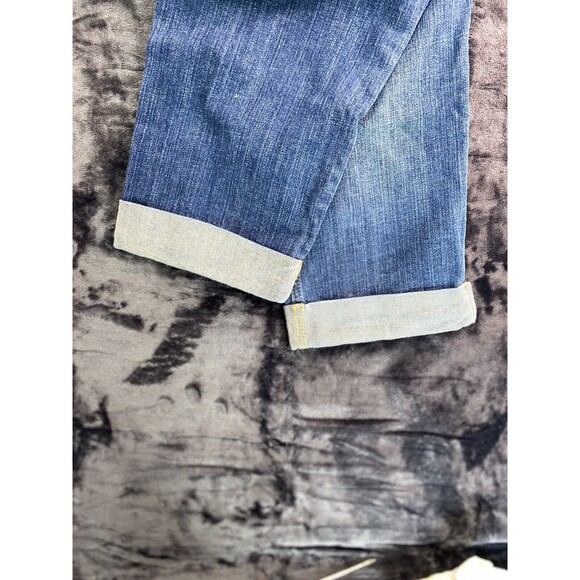 SEVEN 7 Capri Womens Size 6 Dark Wash Embroider Flap Pockets Blue Denim Jeans - Picture 10 of 13